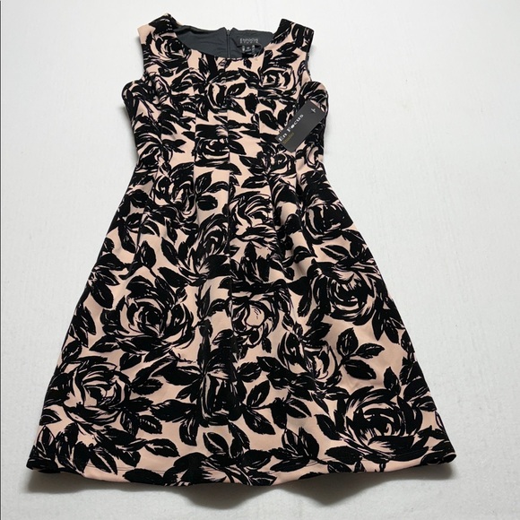 Dresses & Skirts - Enfocus Studio Black Floral Appliqué Fit & Flare Dress on Blush 10 NWT